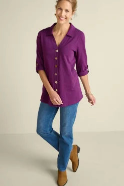 Soft Surroundings Danielle 3/4 Sleeve Tunic- Tops|Tunics & Leggings