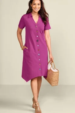 Soft Surroundings Danielle Button Dress- Dresses