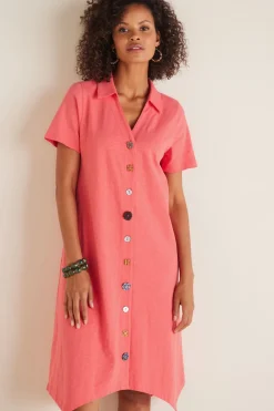 Soft Surroundings Danielle Button Dress- Dresses