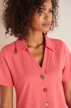 Soft Surroundings Danielle Button Dress- Dresses
