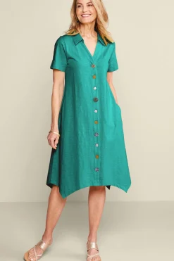 Soft Surroundings Danielle Button Dress- Dresses