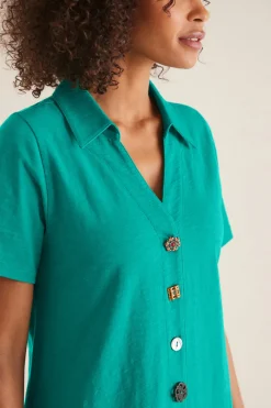 Soft Surroundings Danielle Button Dress- Dresses
