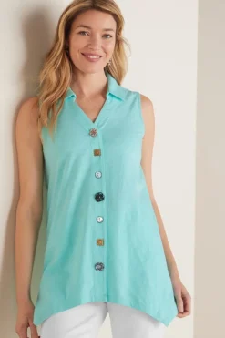 Soft Surroundings Danielle Button Tank- Tops