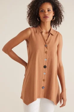 Soft Surroundings Danielle Button Tank- Tops