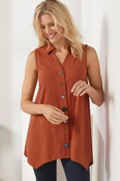 Soft Surroundings Danielle Button Tank- Tops