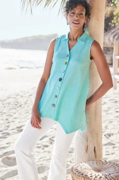 Soft Surroundings Danielle Button Tank- Tops