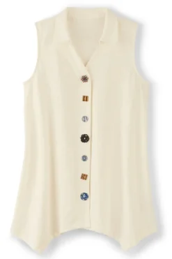 Soft Surroundings Danielle Button Tank- Tops