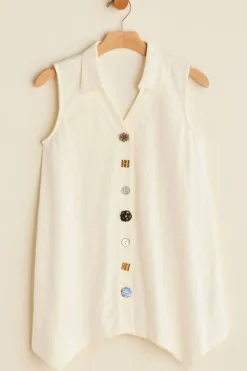 Soft Surroundings Danielle Button Tank- Tops