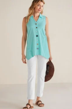 Soft Surroundings Danielle Button Tank- Tops