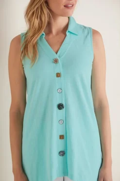 Soft Surroundings Danielle Button Tank- Tops