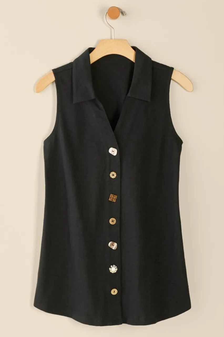 Soft Surroundings Danielle Sleeveless Tunic- Tops|Tunics & Leggings
