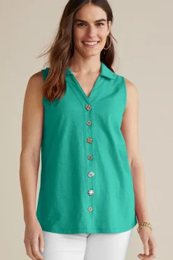 Soft Surroundings Danielle Sleeveless Tunic- Tops|Tunics & Leggings