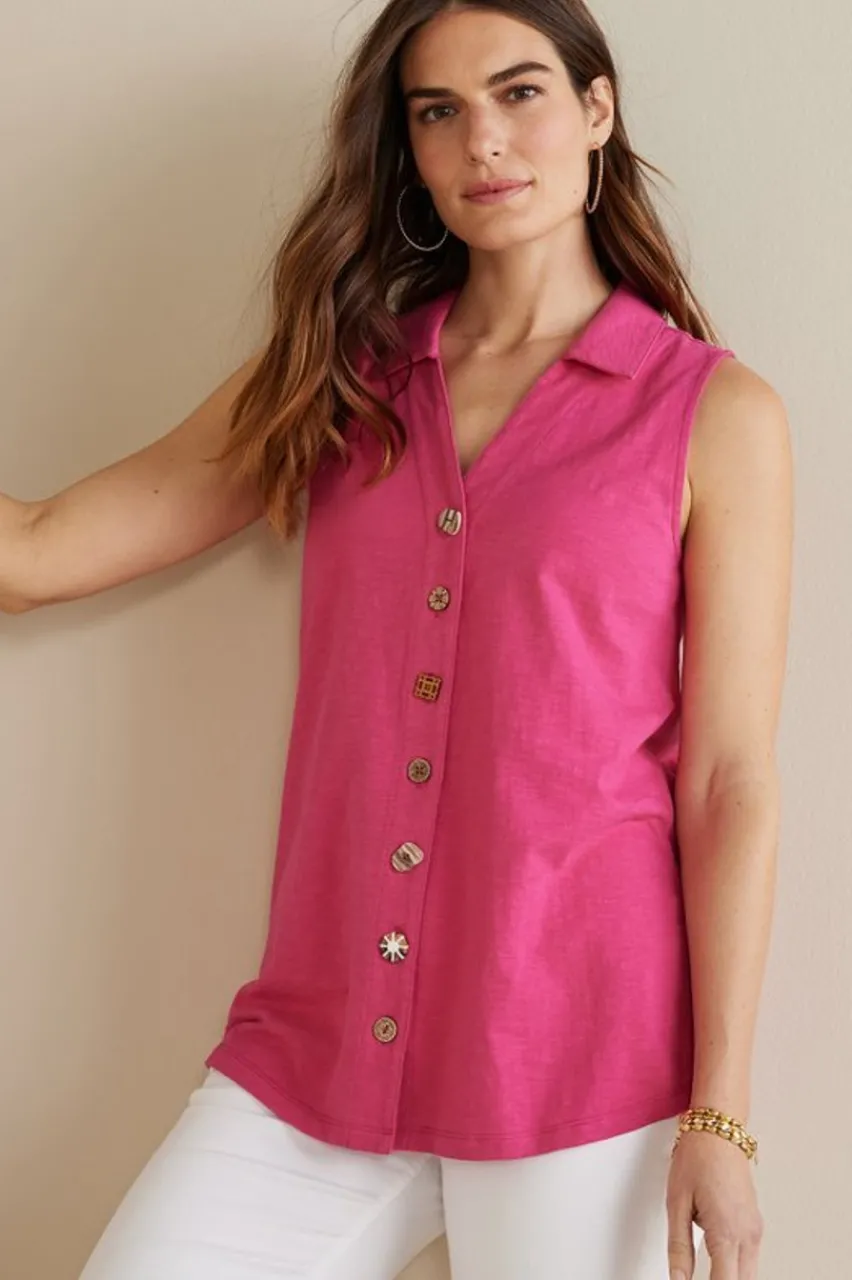 Soft Surroundings Danielle Sleeveless Tunic- Tops|Tunics & Leggings
