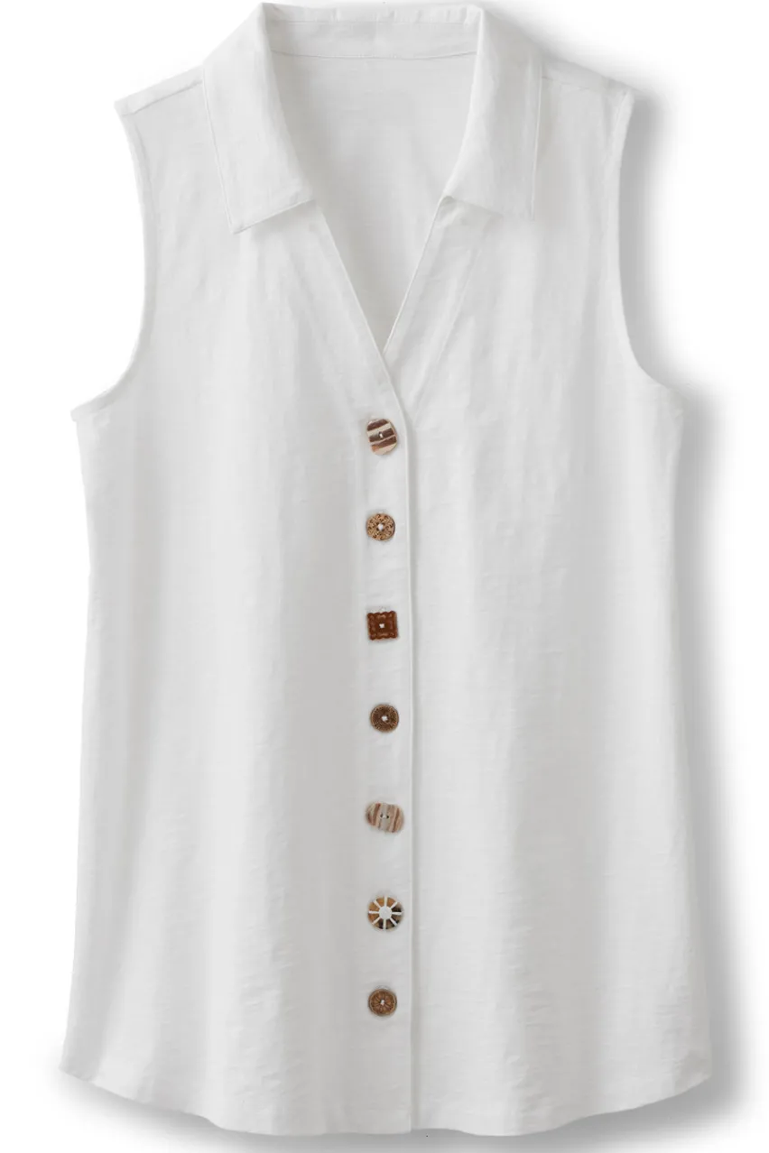 Soft Surroundings Danielle Sleeveless Tunic- Tops|Tunics & Leggings