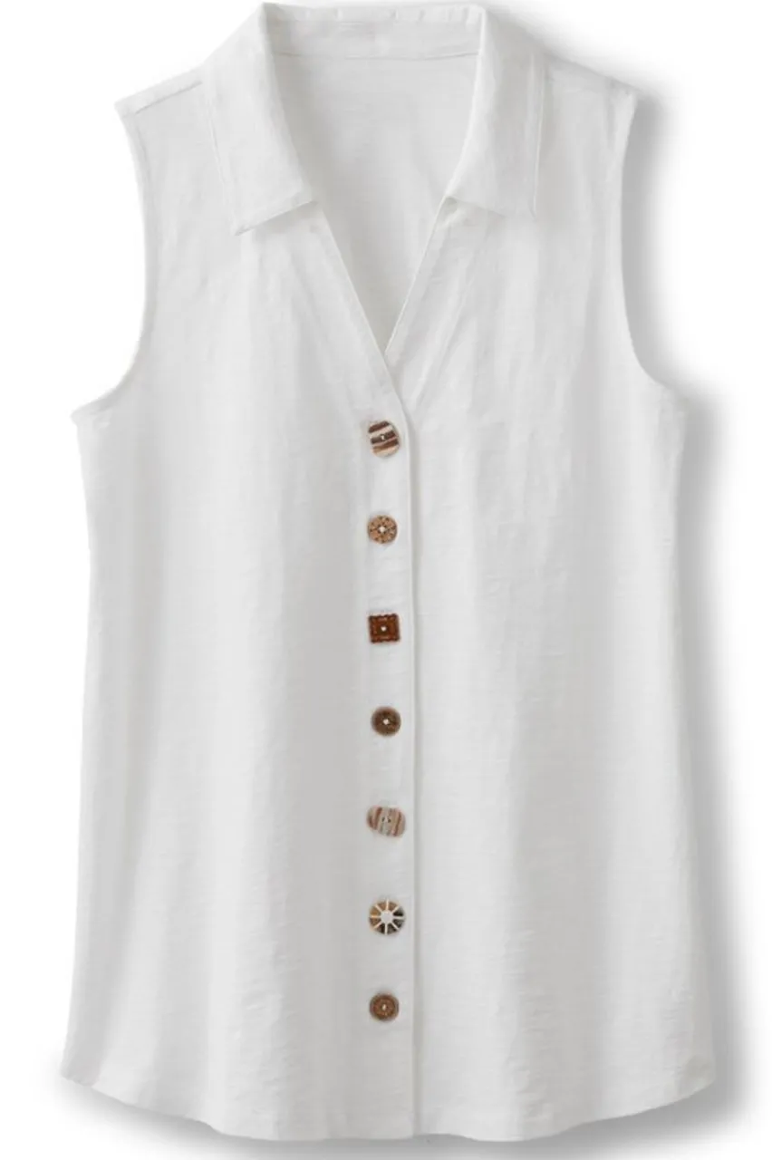 Soft Surroundings Danielle Sleeveless Tunic- Tops|Tunics & Leggings