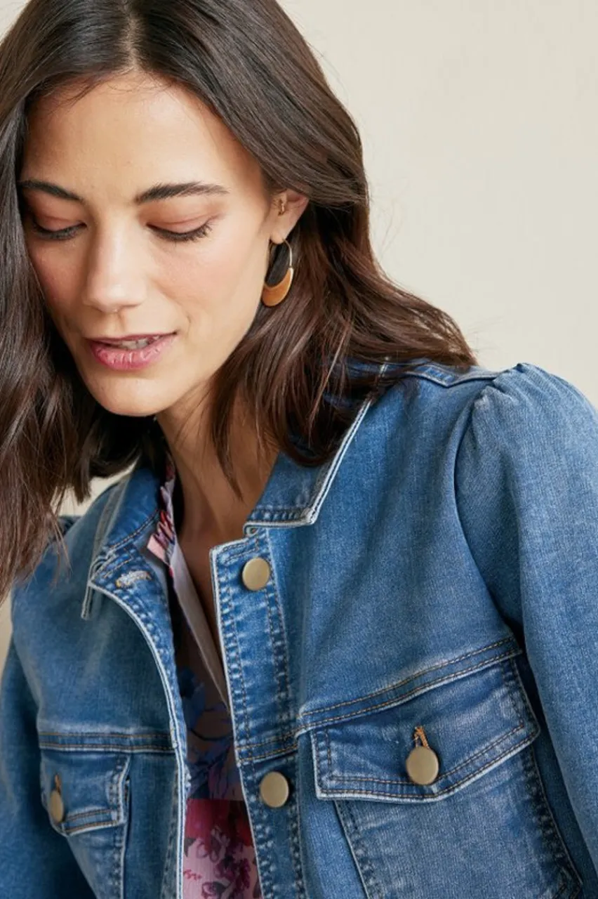 Soft Surroundings Diana Shapely Denim Jacket- Toppers|Jackets & Coats