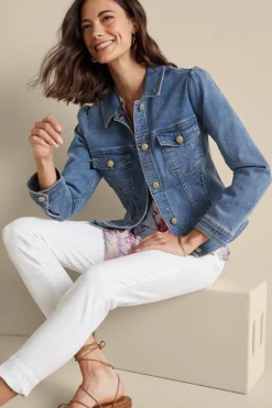 Soft Surroundings Diana Shapely Denim Jacket- Toppers|Jackets & Coats