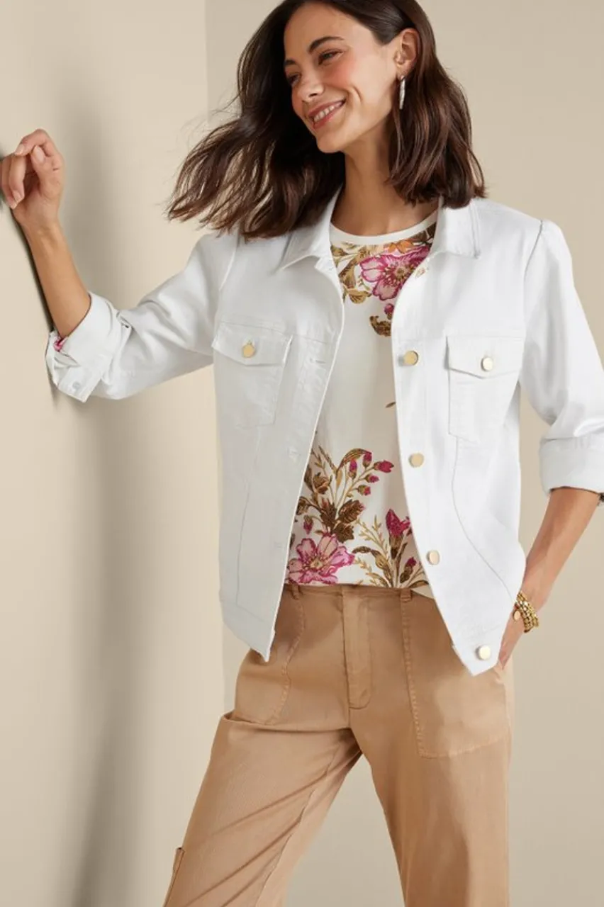 Soft Surroundings Diana Shapely Denim Jacket- Toppers|Jackets & Coats