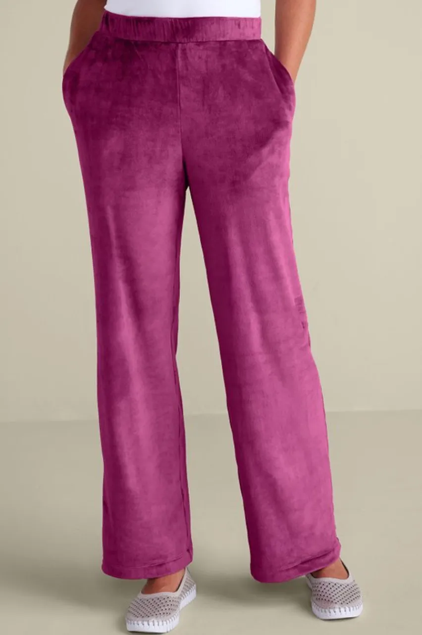 Soft Surroundings Dixie Velour Wide Leg Pants- Pants