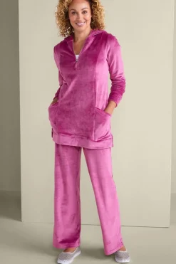 Soft Surroundings Dixie Velour Zip Hoodie Tunic- Tops