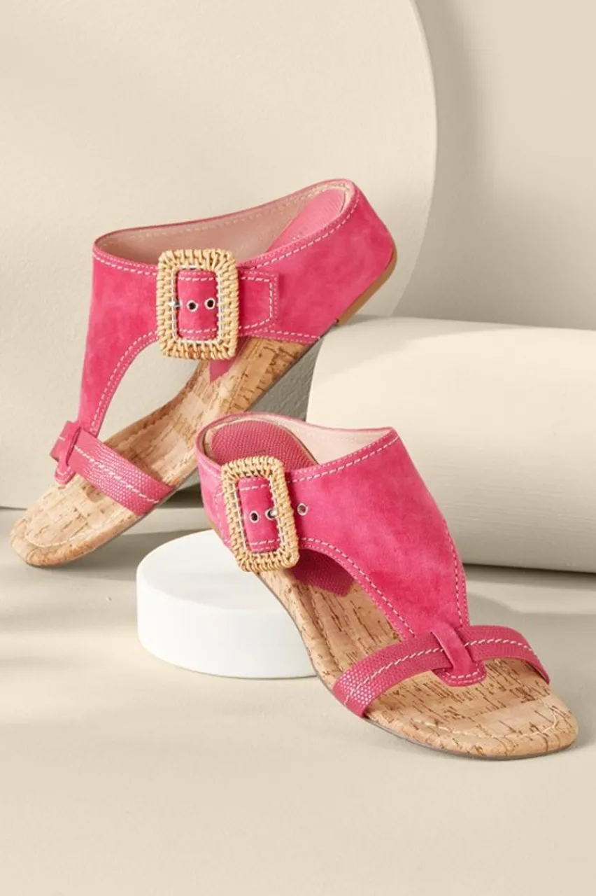 Soft Surroundings Donald Pliner Ofelia Wedge Slide- Shoes