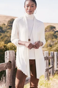 Soft Surroundings Draped Ruffle Cardigan- Tops|Toppers