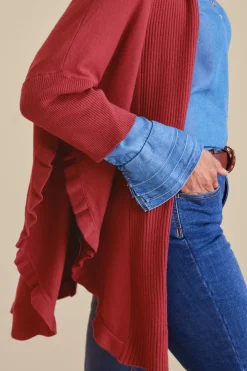 Soft Surroundings Draped Ruffle Cardigan- Tops|Toppers