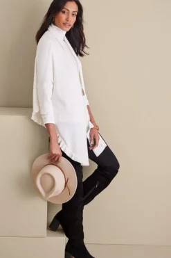 Soft Surroundings Draped Ruffle Cardigan- Tops|Toppers