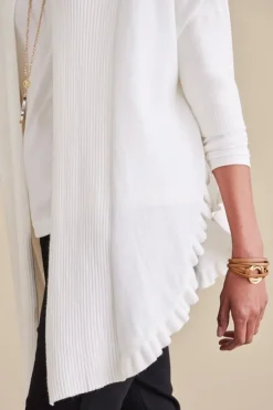 Soft Surroundings Draped Ruffle Cardigan- Tops|Toppers