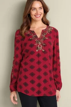 Soft Surroundings Eboni Embellished Tunic- Tops