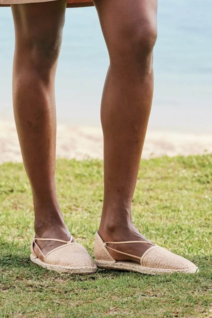 Soft Surroundings Eileen Fisher Lee Raffia Stretch Espadrille- Shoes