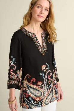 Soft Surroundings Elma 3/4 Sleeve Tunic- Tops|Tunics & Leggings