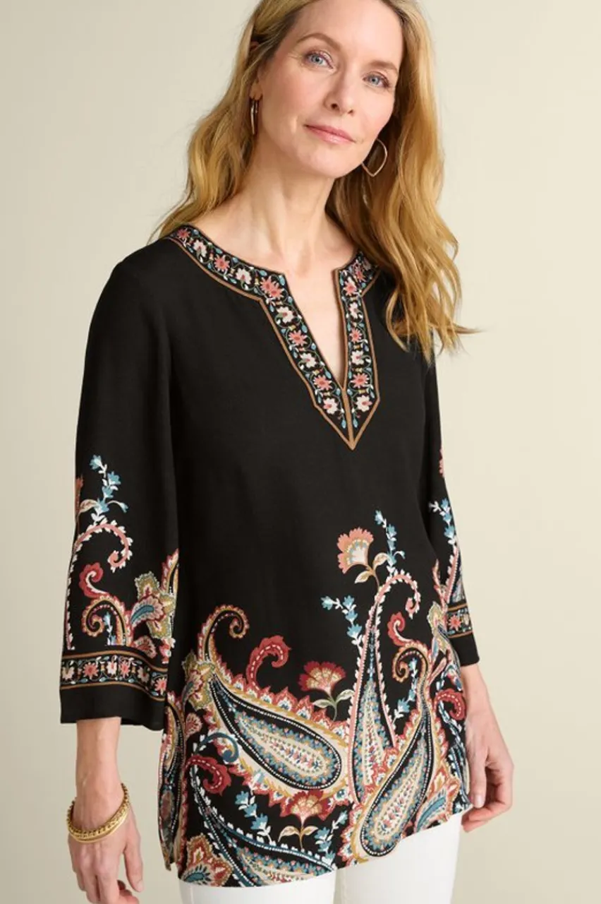 Soft Surroundings Elma 3/4 Sleeve Tunic- Tops|Tunics & Leggings
