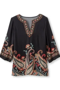 Soft Surroundings Elma 3/4 Sleeve Tunic- Tops|Tunics & Leggings