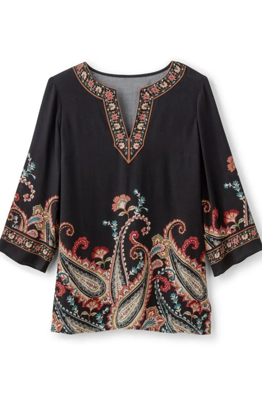 Soft Surroundings Elma 3/4 Sleeve Tunic- Tops|Tunics & Leggings