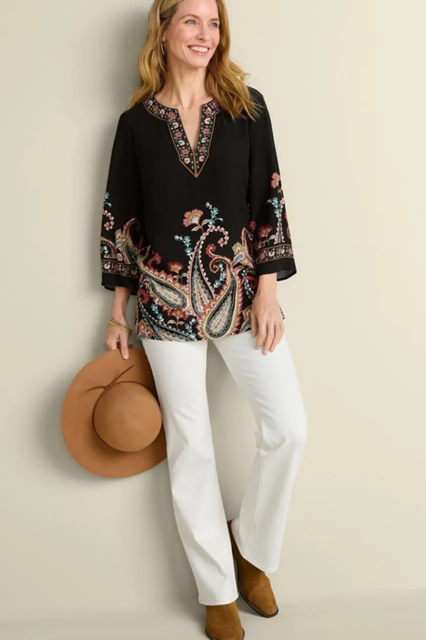 Soft Surroundings Elma 3/4 Sleeve Tunic- Tops|Tunics & Leggings