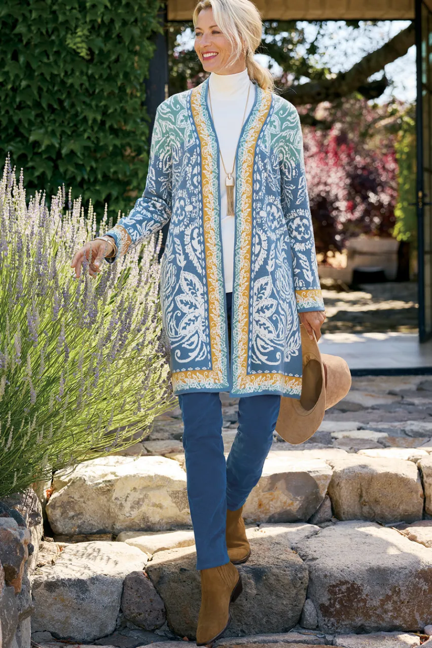 Soft Surroundings Ezer Jacquard Duster- Tops|Sweaters & Cardigans