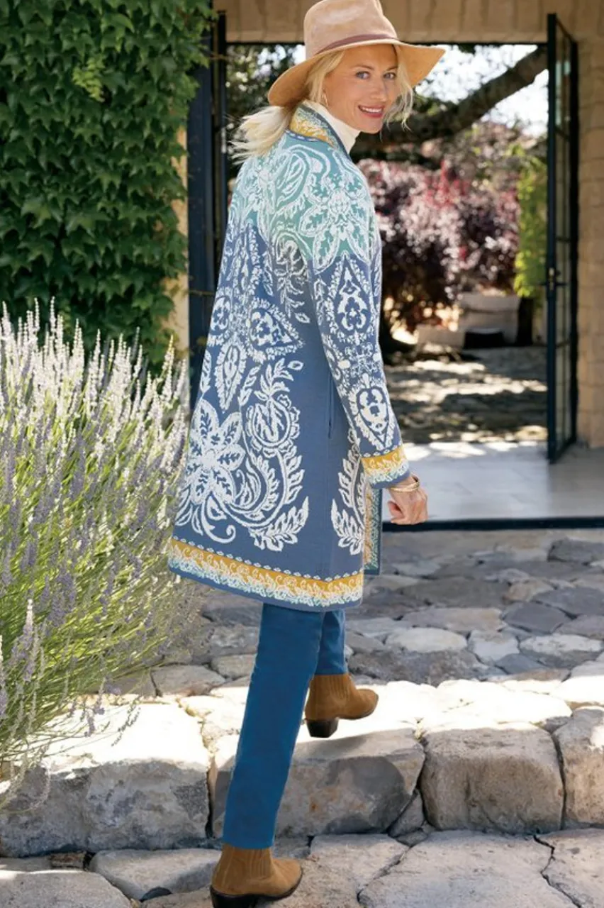 Soft Surroundings Ezer Jacquard Duster- Tops|Sweaters & Cardigans