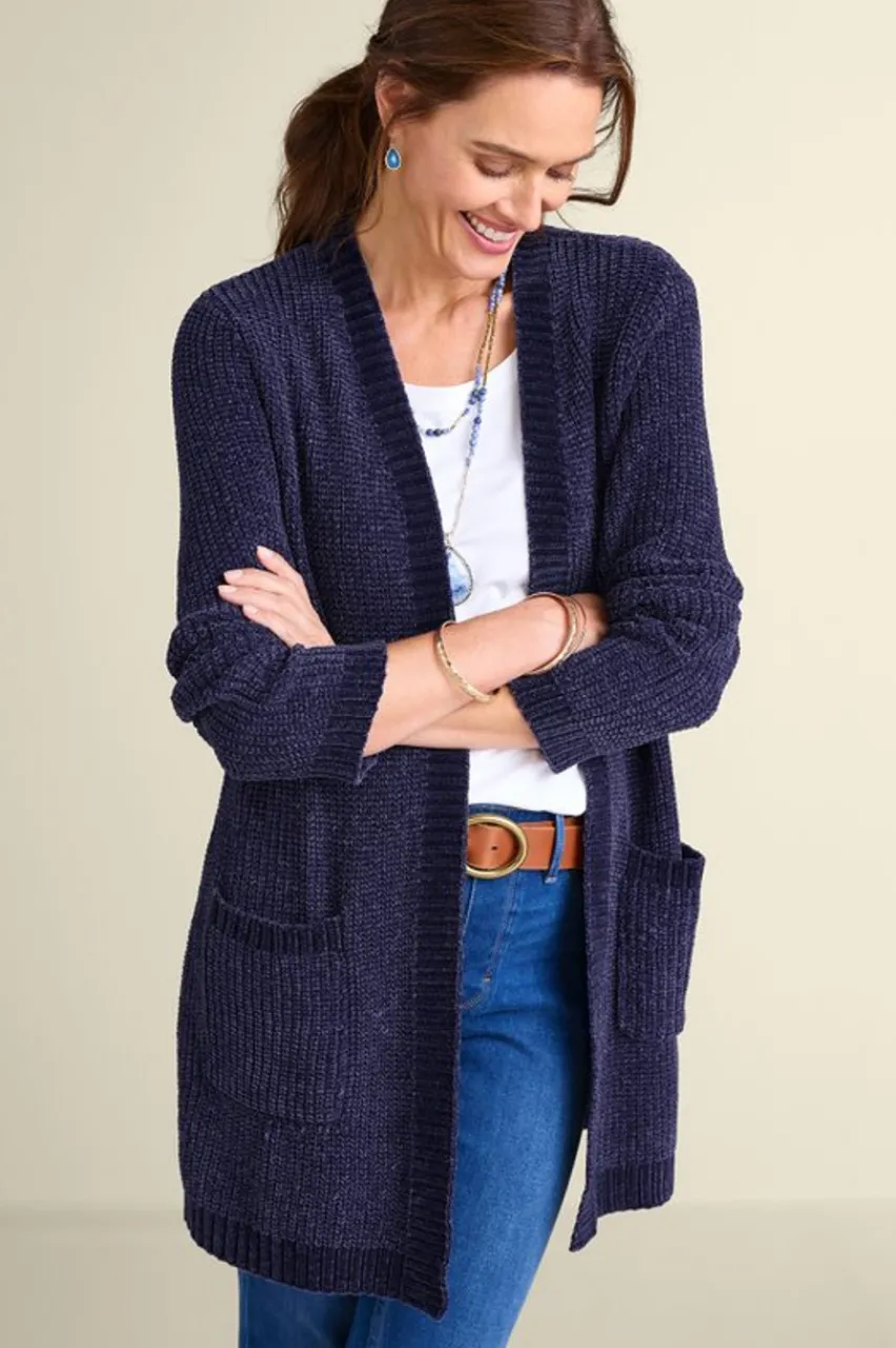 Soft Surroundings Faith Chenille Cardigan- Sweaters & Cardigans