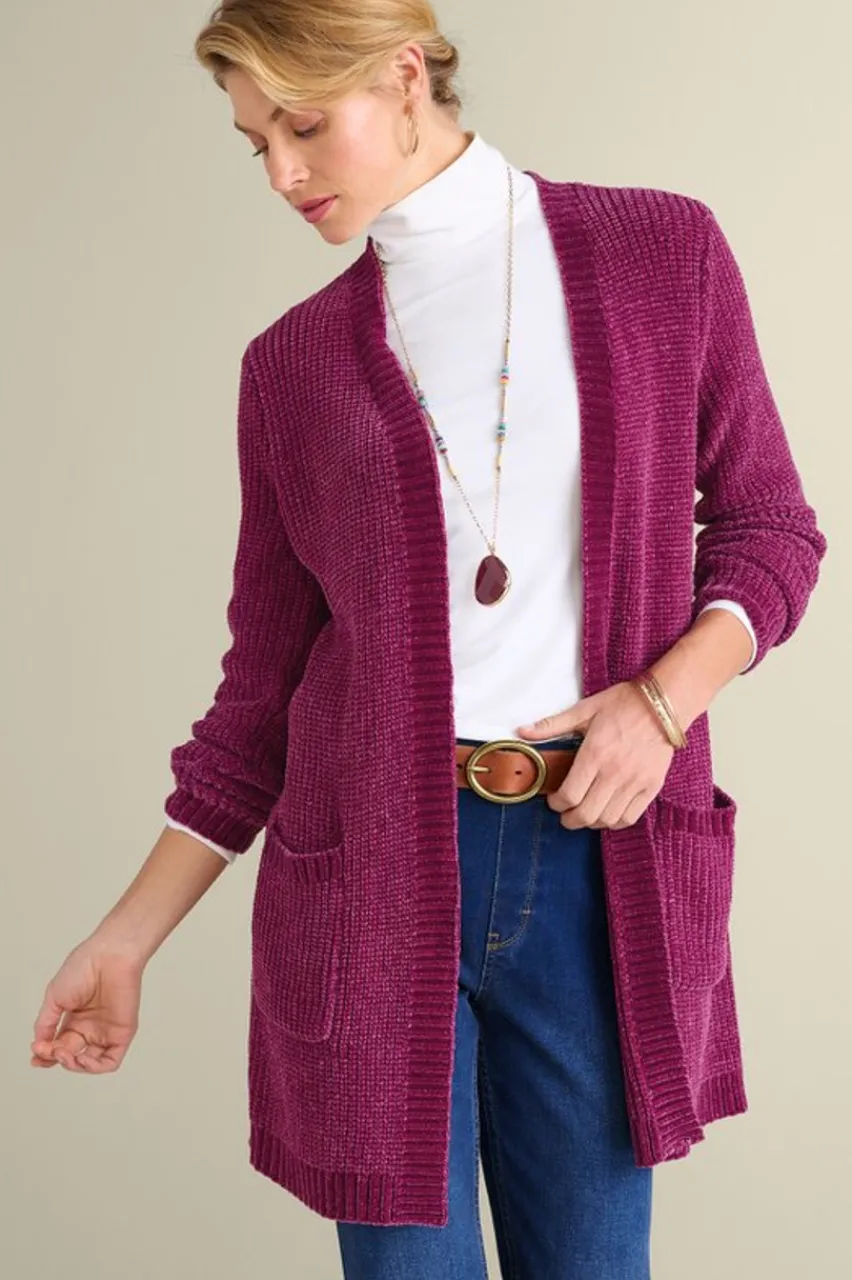 Soft Surroundings Faith Chenille Cardigan- Sweaters & Cardigans
