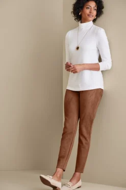 Soft Surroundings Faux Suede Pull-On Leggings- Pants|Leggings