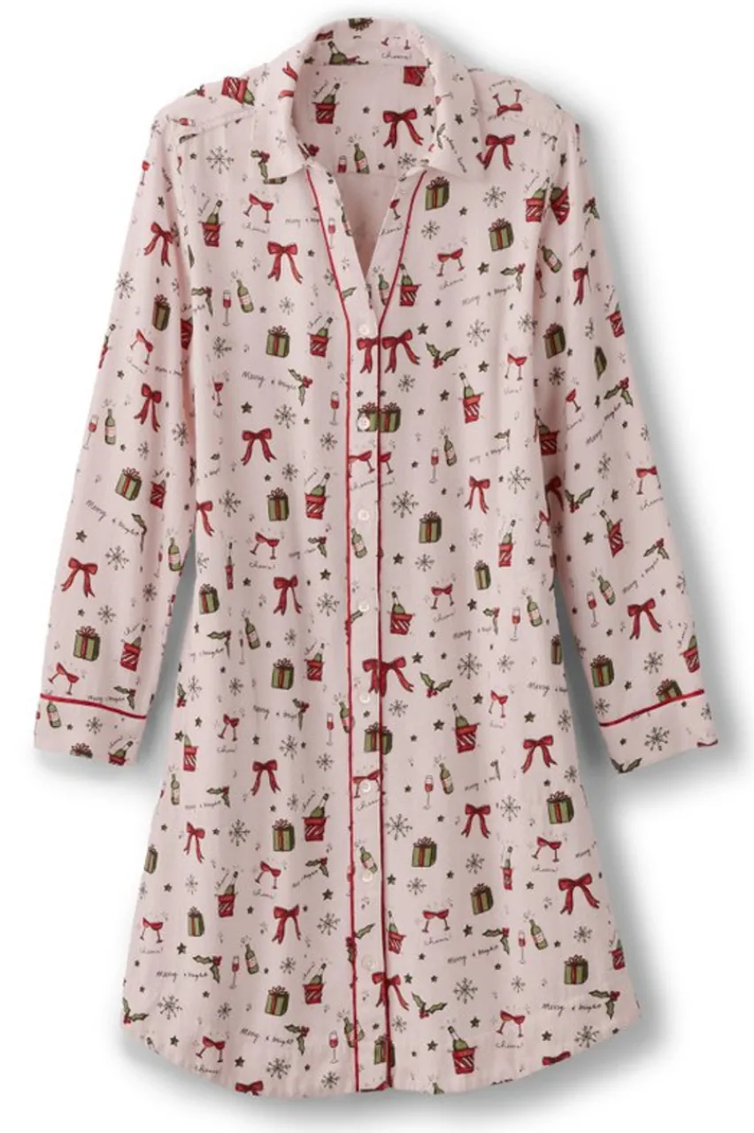 Soft Surroundings Festive Finley Sleep Shirt- Sleepwear & Lounge