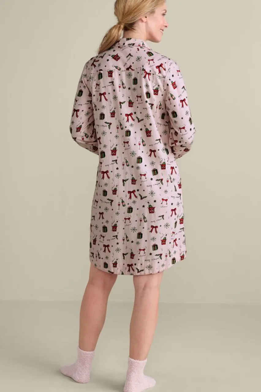 Soft Surroundings Festive Finley Sleep Shirt- Sleepwear & Lounge