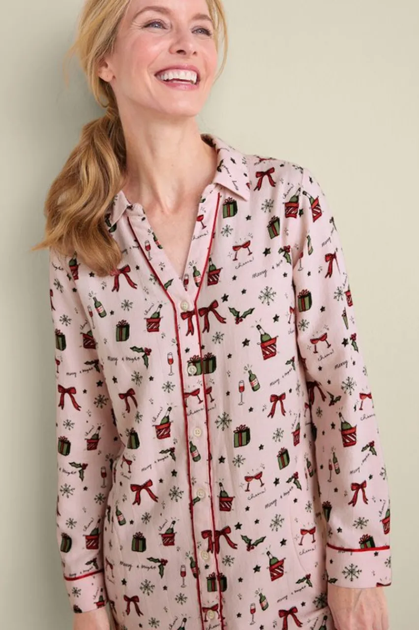 Soft Surroundings Festive Finley Sleep Shirt- Sleepwear & Lounge
