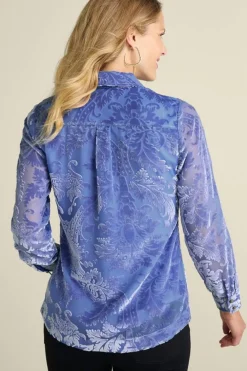 Soft Surroundings Floreat Velvet Shirt- Tops