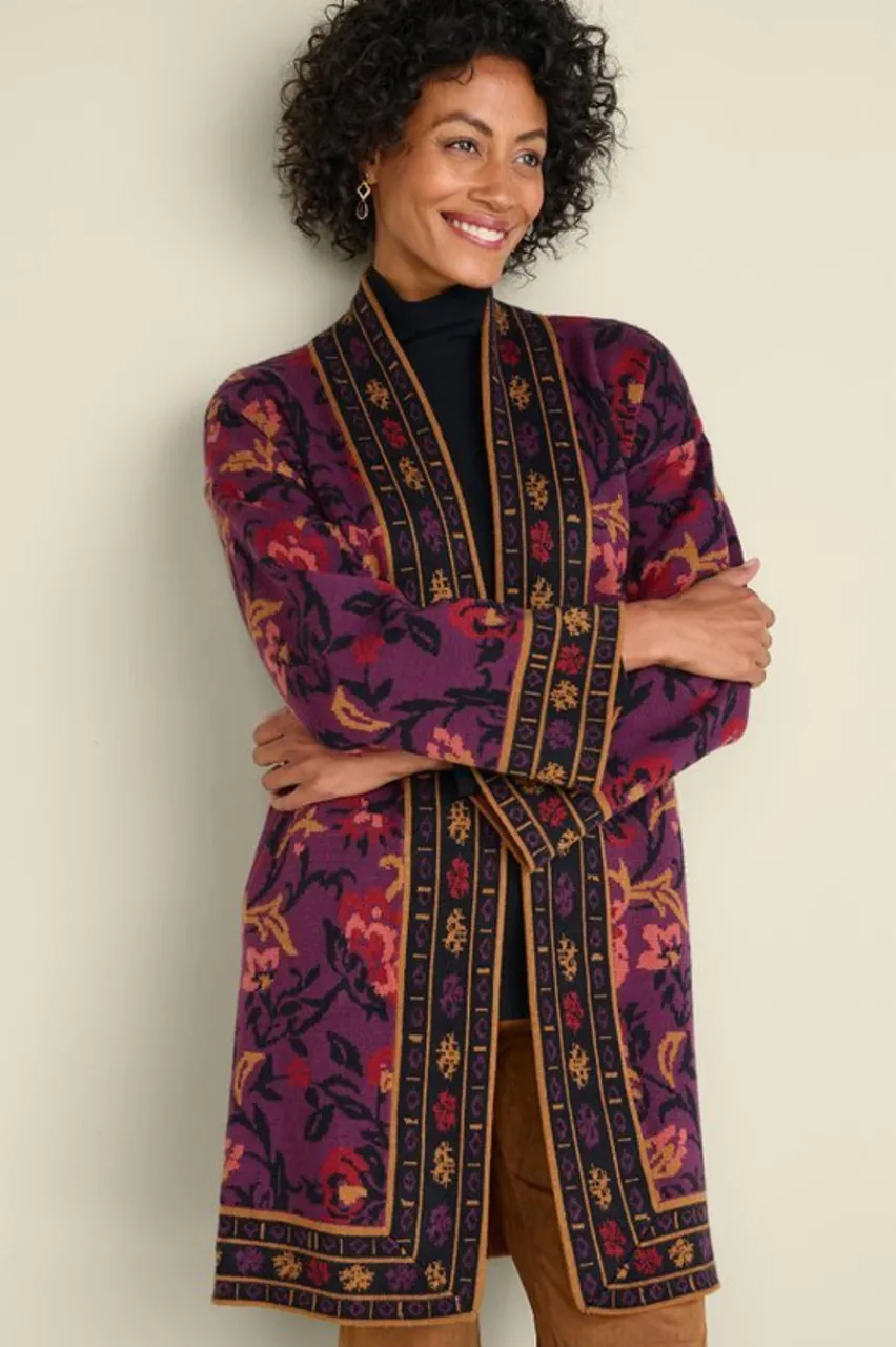 Soft Surroundings Haven Jacquard Cardigan- Tops|Sweaters & Cardigans
