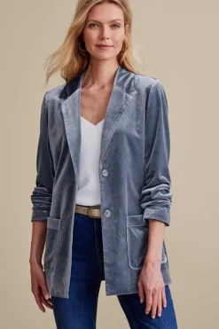 Soft Surroundings Holly Velvet Blazer- Toppers|Jackets & Coats