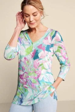 Soft Surroundings Iris 3/4 Sleeve Tunic- Tops|Tunics & Leggings