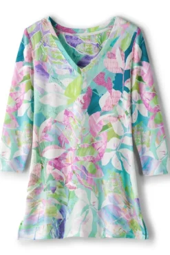 Soft Surroundings Iris 3/4 Sleeve Tunic- Tops|Tunics & Leggings
