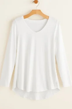 Soft Surroundings Isabel Pima Long Sleeve Tee- Tops